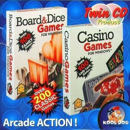 Twin CD: Board & Dice Games/Casino Games (2PC-CDs, 2001) Win - New CDs in SLEEVE