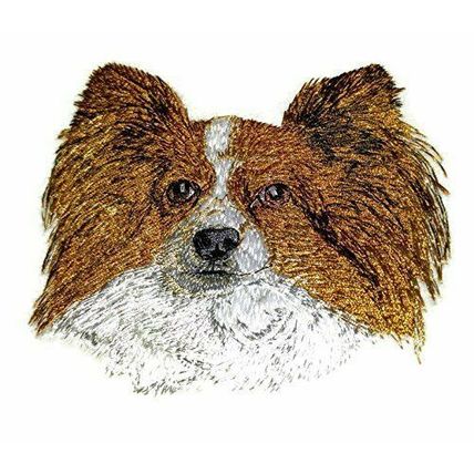 Amazing[ Papillon Dog Face] Embroidery Iron On/Sew patch [4" x 4"]