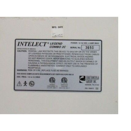 Chattanooga Intelect Legend Combo 2C Therapy Ultrasound -No Power Supply-