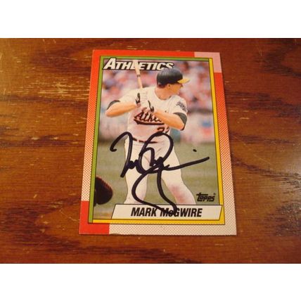 1990 Topps, Autograph Card w/COA, MARK McGWIRE, Athletics