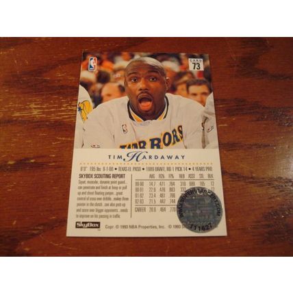 1993 Skybox, Autograph Card, w/COA, TIM HARDAWAY, Warriors
