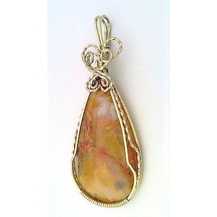 Graveyard Plume Agate Nickel Silver Wire Wrap Gemstone Pendant 12