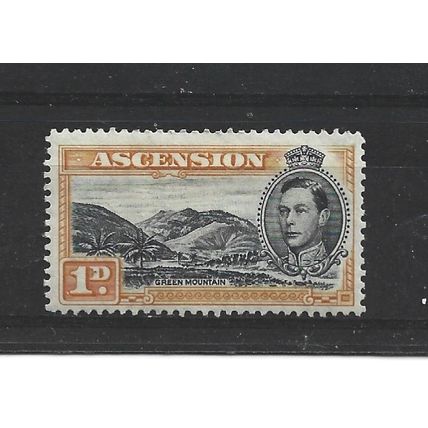 Ascension.SG39a 1d Green Mountain.Perfs Unchecked.Mounted Mint.Aug24g