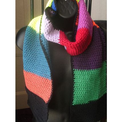 Handmade Multicoloured Crochet Scarf, Winter, Warm