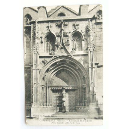 1920 postcard Carpentras Cathedral Doorway