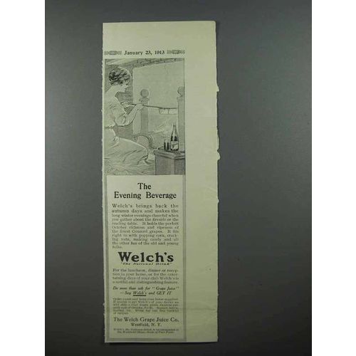 1913 Welch's Grape Juice Ad - Evening Beverage