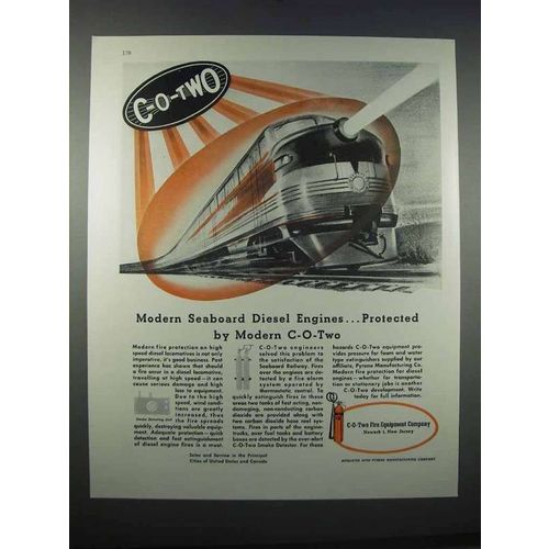 1946 C-O-Two Fire Equipment Ad - Seaboard Diesel Engine