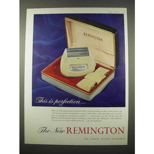 1959 Remington Electric Shaver Ad - This is Perfection