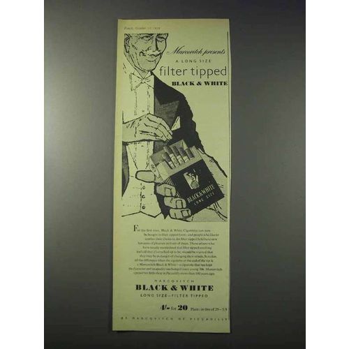 1959 Marcovitch Black & White Cigarettes Ad