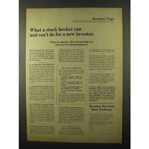 1966 Members New York Stock Exchange Ad - Investor