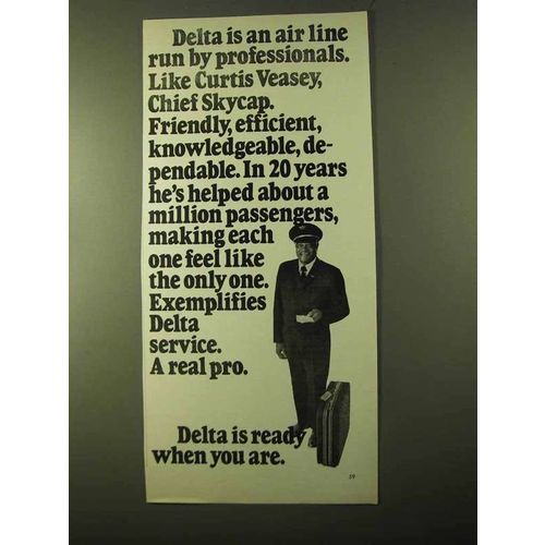 1970 Delta Airlines Ad - Professionals Curtis Veasey