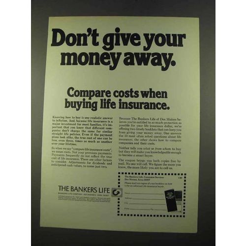 1975 The Bankers Life Insurance Ad - Don't Give Away