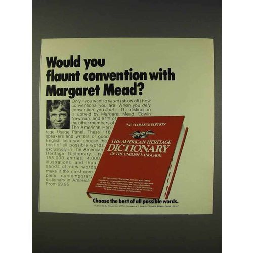 1977 American Heritage Dictionary Ad - Margaret Mead