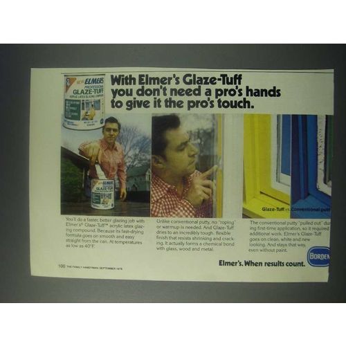 1978 Elmer's Glaze-Tuff Ad - You Don't Need a Pro's Hands