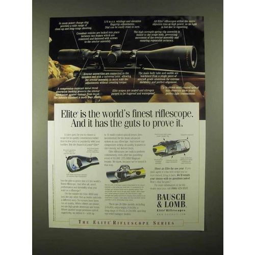 1997 Bausch & Lomb Elite Riflescopes Ad - Guts to Prove