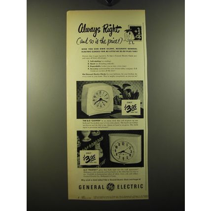 1950 General Electric Clocks Advertisement - Chipper, Pantry - Always right