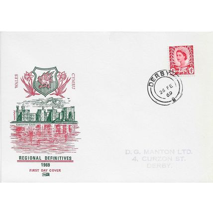 GB 1969 Wales Regional definitive FDC Derby pm