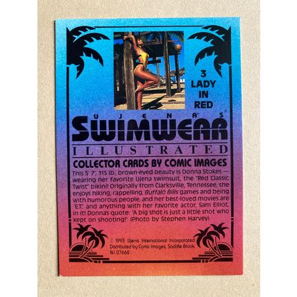 Ujena Swimwear Illustrated 1993 Edition Base trading card # 3 Donna Stokes (A)