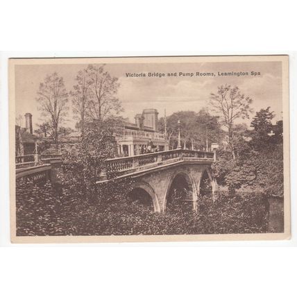 Victoria Bridge and Pump Rooms Leamington Spa Postcard Warwickshire