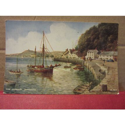 THE HARBOUR, MINEHEAD, SOMERSET, unused vintage postcard by Valentine. =