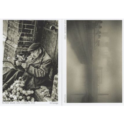 Poverty London Flower Seller 1959 2x Depression Postcard s