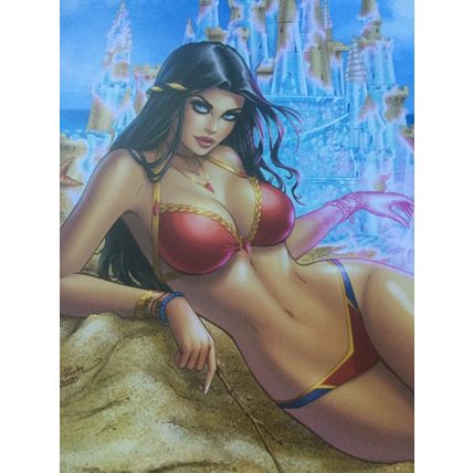 Zenescope Sexy San Diego Comic Con Beach 11" x 17" Dawn McTeigue Art Print