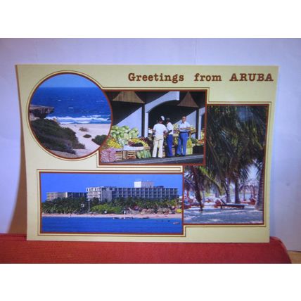 multiview, ARUBA, NETHERLANDS ANTILLES, CARIBBEAN ISLAND unused postcard (e) #