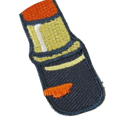 Orange Lipstick Iron On Patch Motif Badge 6.5cm x 2.3 cm Fun Bright Small P445