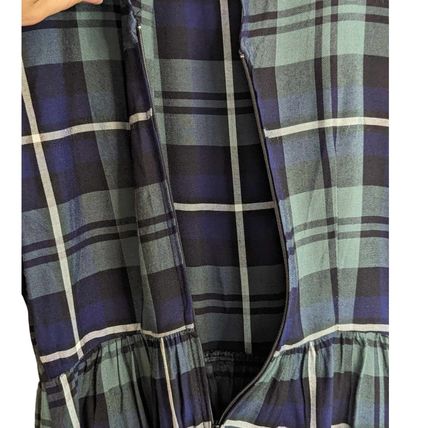 NWT Speechless Green Blue Plaid Bell Sleeves Dress Size M