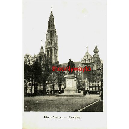 Place Verte, Antwerp (Anvers), Belgium, Undivided Back Postcard, 1900s?