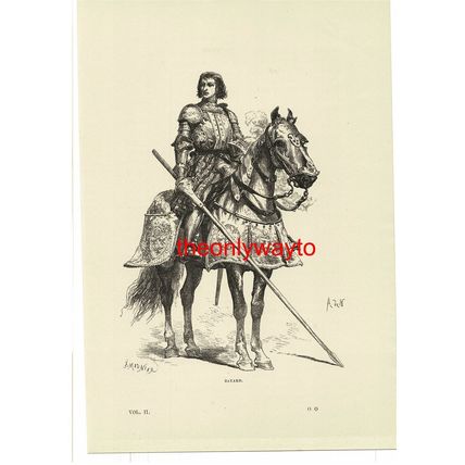 Bayard (Pierre Terrail), History Of France, Book Illustration (Print), 1881