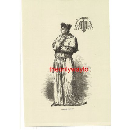Cardinal D'Amboise, History Of France, Book Illustration (Print), 1881