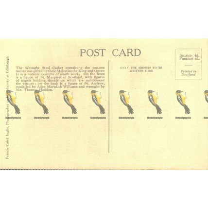 Scottish National War Museum, Steele Casket, 100,00 Names, Edinburgh, Postcard