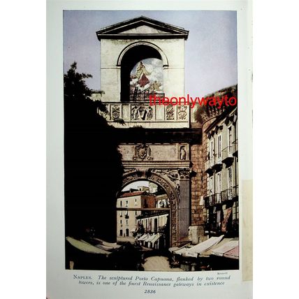 Western Shore Of Naples, Italy, (Porta Capuana On Reverse), Book Illustration
