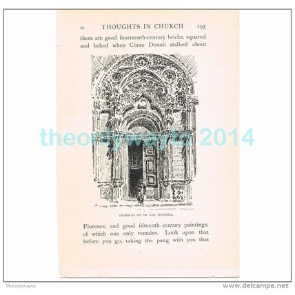 DOORWAY OF OR SAN MICHELE, FLORENCE, ITALY, BOOK ILLUSTRATION/PRINT, 1904