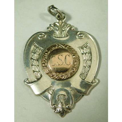 Antique Solid Sterling Silver Pocket Watch Fob Medal Scouting Swimming Champ