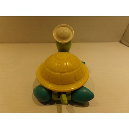1977 Fisher Price Tag Along Turtle w/ Sailor Hat Pull Toy Quaker Oats