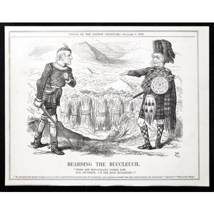 BEARDING THE BUCCLEUCH 1879 Sir John Tenniel - Joseph Swain PUNCH CARTOON PAGE