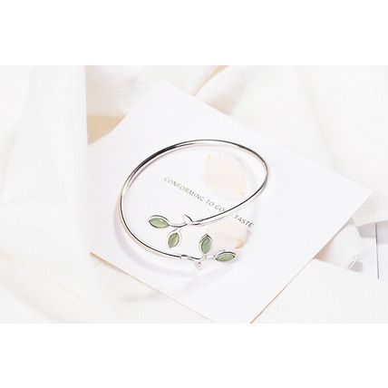 925 Sterling Silver Jewelry Earrings Ring Necklace Opal Leaf Bracelet,