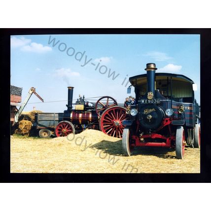 tz0818 - Traction Engines - Fowler 3384 & Foden 13746 harvesting - photo 7x5