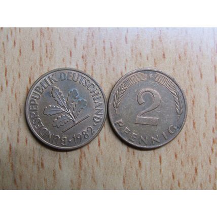 1982f 2 Pfennig Germany Coin