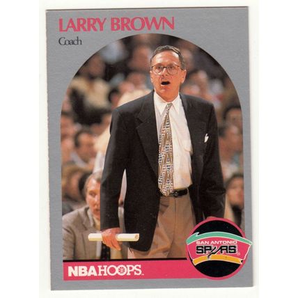 1990-91 Hoops Larry Brown basketball card #328 - Spurs