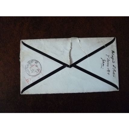 1879 GB QV 1d Red stamp plate no 171 mourning cover Bedford Burlison & Grylls