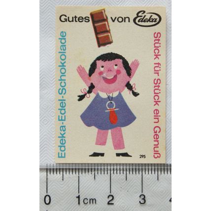 vintage West Germany Matchbox Label - Edeka - Edel Schokolade