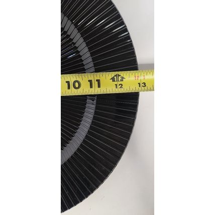 Set of 12 Elegant Black Dinner Plate Plastic Chargers 13 Inch Diameter - NEW