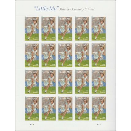 Little Mo Tennis Maureen Brinker - Pane of 20 Current Rate Stamps Scott 5377