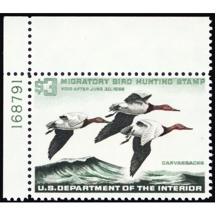 RW32 Mint VF NH $3 Duck Stamp Stamp - Stuart Katz