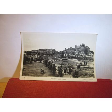 THE CLOCK TOWER, SKEGNESS, LINCOLNSHIRE used postcard RP Mason's Alpha 1956 pm =