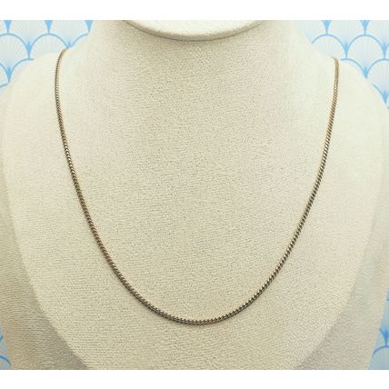 Vintage Italian Rose Gold Plated 925 Sterling Silver Curb Link Chain Necklace