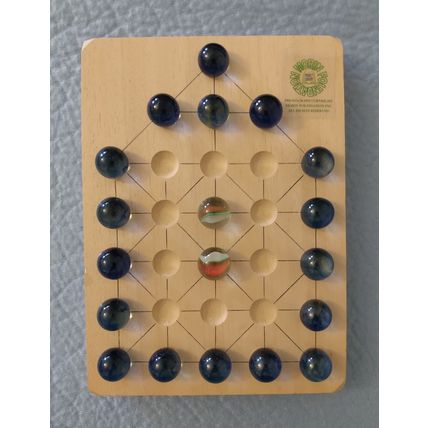 VERY RARE HOUSE OF MARBLES CATCH A THIEF GAME WOODEN BOARD & GLASS MARBLES